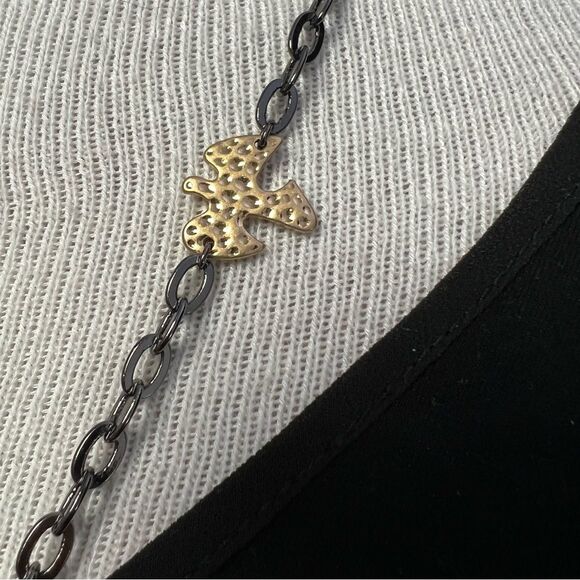 lia sophia Modesto Necklace NEW WITH TAG🏷 gun metal & gold tone - Picture 5 of 10